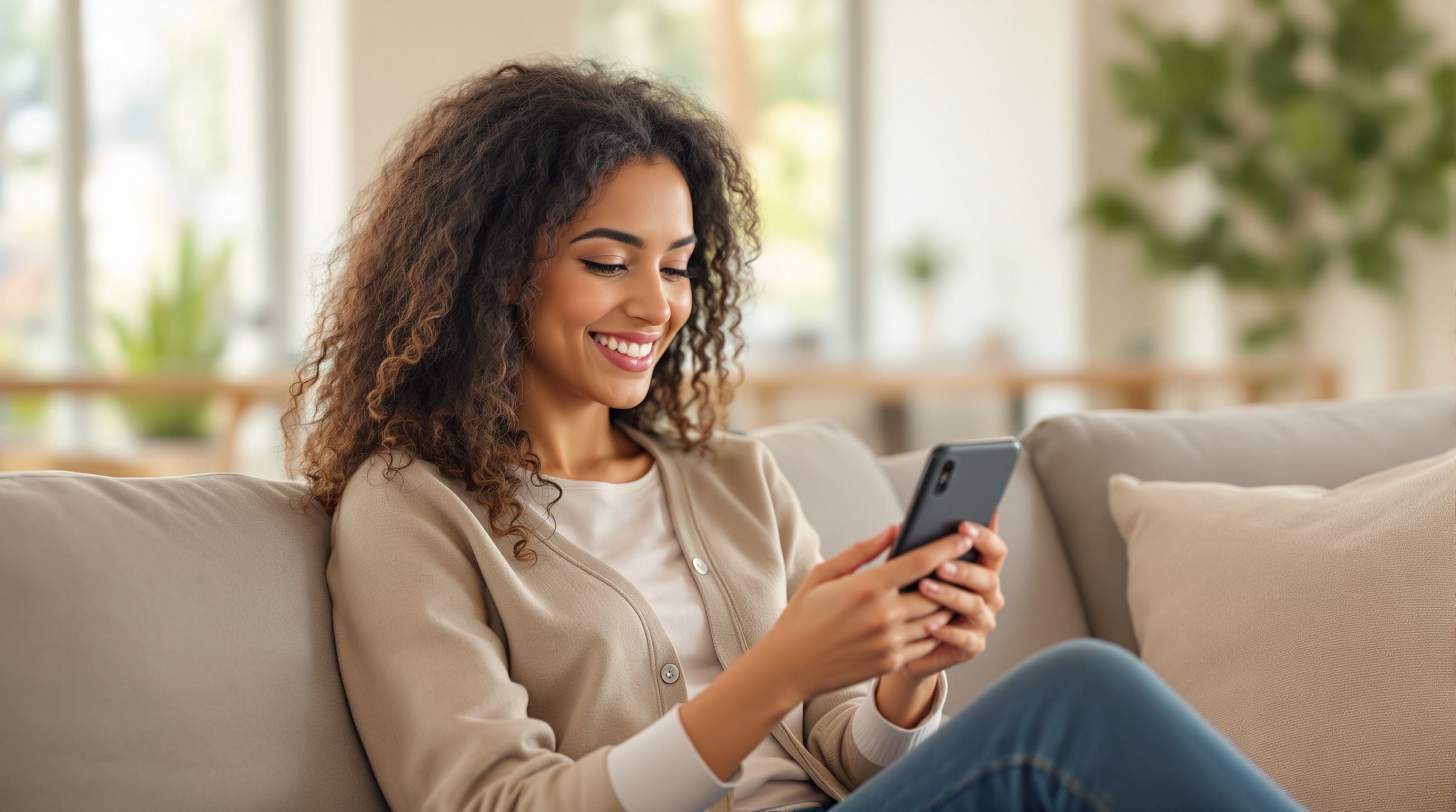 Pessoa buscando serviços no celular